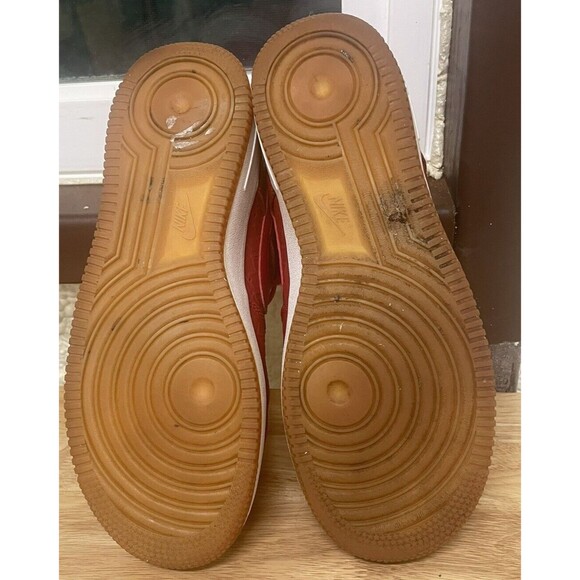 Nike Air Force 1 Low University Red Gum White Youth Boy's 7 Model # 596728-611 - Picture 10 of 15